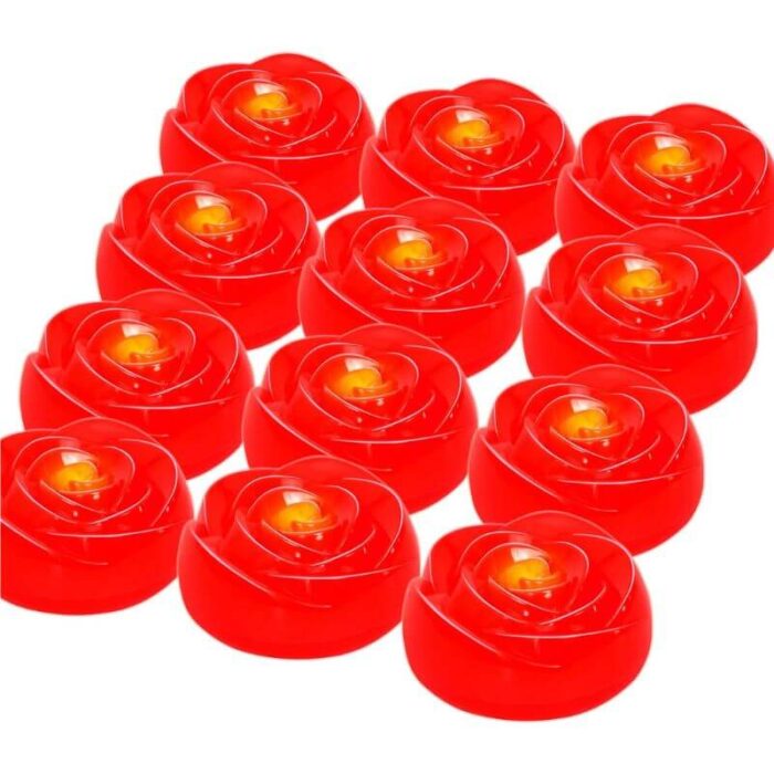 Red Rose Tealights Candles led waterproof, for Romantic Pool, Bathtub, Wedding - Image 6
