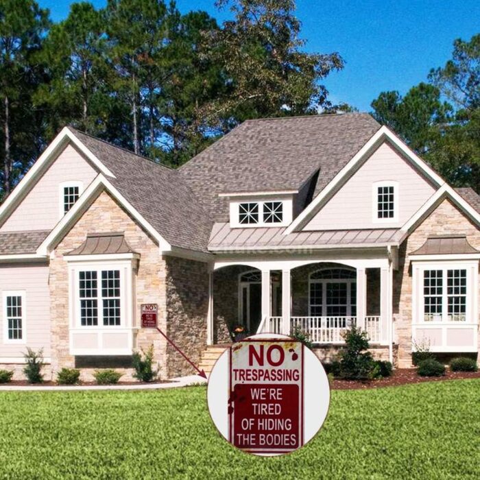 Halloween Metal Sign – Creepy No Trespassing Funny Retro Decoration - Image 9