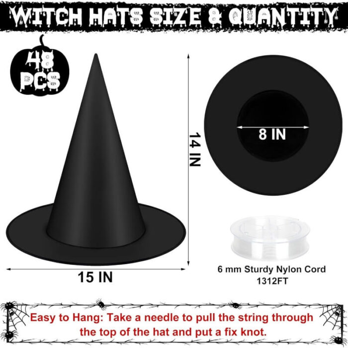Halloween Witch Hats For Sale , Halloween Horror Night 2025 ,Witch Costume Accessories - Image 6