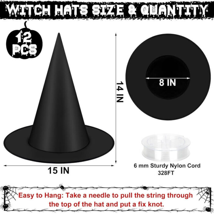 Halloween Witch Hats For Sale , Halloween Horror Night 2025 ,Witch Costume Accessories - Image 7