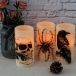 Halloween fake candles, Halloween flameless candles for sale, faux candles with timer - Image 18