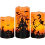 Halloween fake candles, Halloween flameless candles for sale, faux candles with timer - Image 20