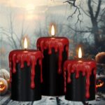 Halloween fake candles, Halloween flameless candles for sale, faux candles with timer