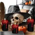 Halloween fake candles, Halloween flameless candles for sale, faux candles with timer - Image 3