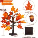1.5 - 2FT Lighted Maple Tree, Thanksgiving Artificial Fall Tree with  36 LED Warm White Lights, Battery Operated with  Timer, Tabletop Thanksgiving Decoration for Indoor  Fall Harvest Home Decor - Image 9