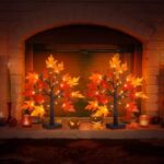 1.5 - 2FT Lighted Maple Tree, Thanksgiving Artificial Fall Tree with  36 LED Warm White Lights, Battery Operated with  Timer, Tabletop Thanksgiving Decoration for Indoor  Fall Harvest Home Decor - Image 4