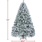 Snow Flocked Artificial Christmas Tree , Full Xmas Tree with 1284 Branch Tips & Foldable Metal Stand - Image 5