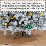 Snow Flocked Artificial Christmas Tree , Full Xmas Tree with 1284 Branch Tips & Foldable Metal Stand - Image 7